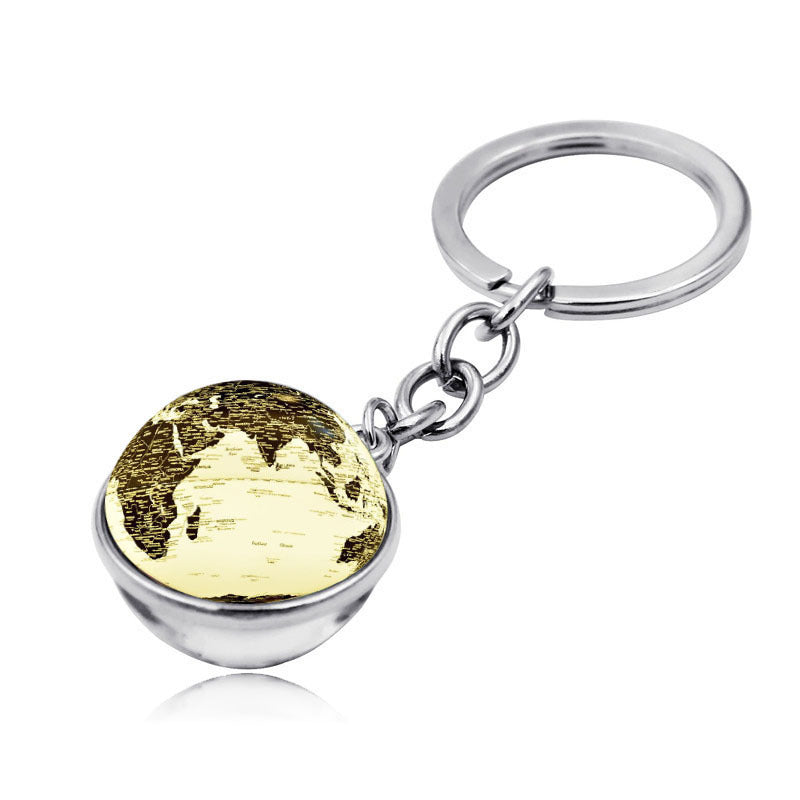 Wholesale Map Globe Double-sided Glass Ball Keychain ACC-KC-JiaYun005
