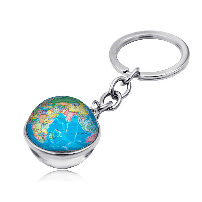 Wholesale Map Globe Double-sided Glass Ball Keychain ACC-KC-JiaYun005