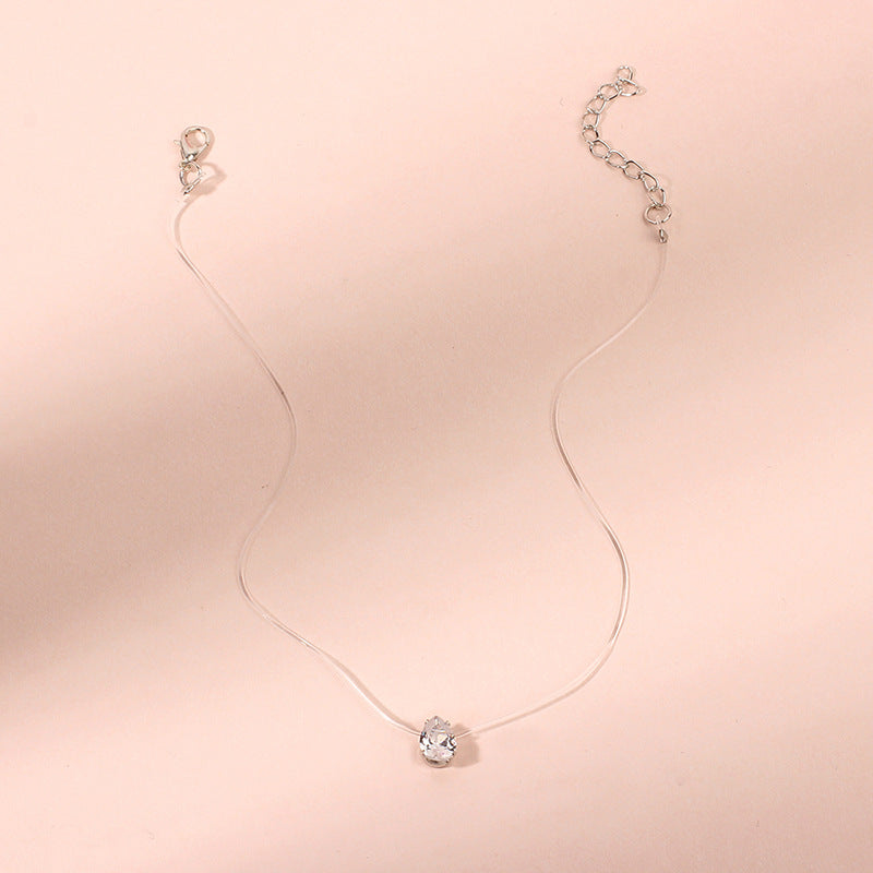 Wholesale Transparent Invisible Fishing Line Zircon Diamond Necklace ACC-NE-Yiran001