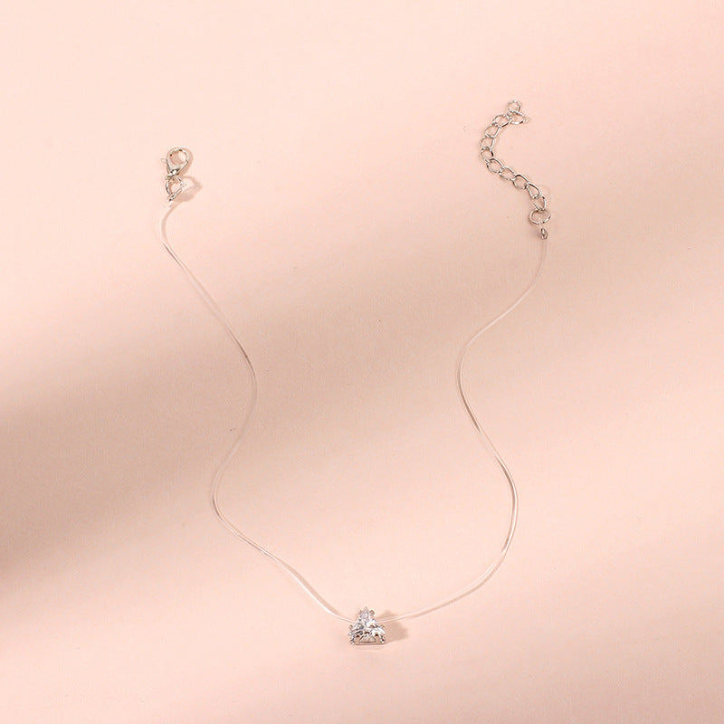 Wholesale Transparent Invisible Fishing Line Zircon Diamond Necklace ACC-NE-Yiran001