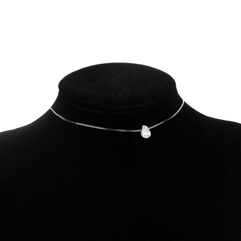 Wholesale Transparent Invisible Fishing Line Zircon Diamond Necklace ACC-NE-Yiran001