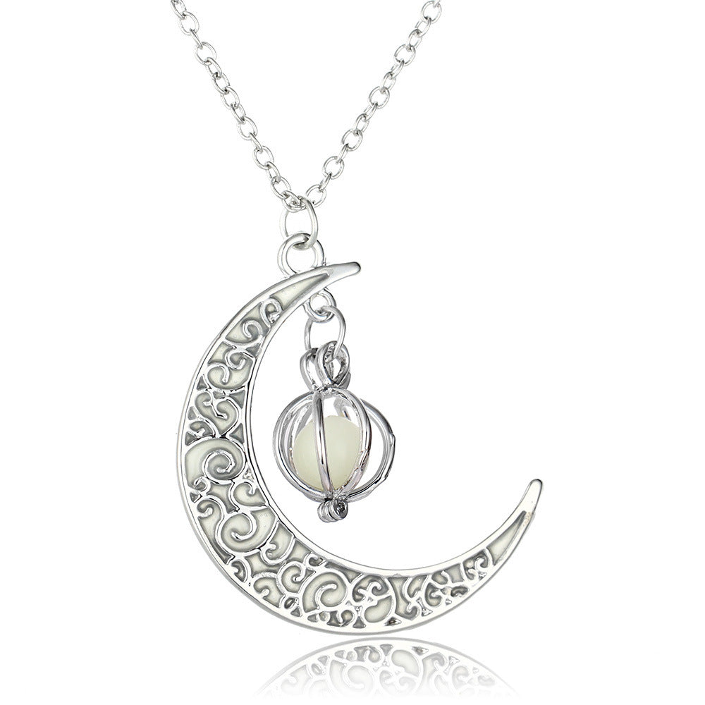 Wholesale Christmas  Moon Pumpkin Luminous Necklace