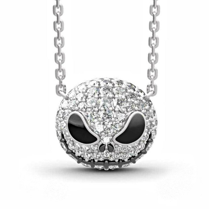 Wholesale Skull Demon Drop Oil Rhinestone Necklace and Earring Set,  Stylish Gothic Fashion Jewelry Accessory