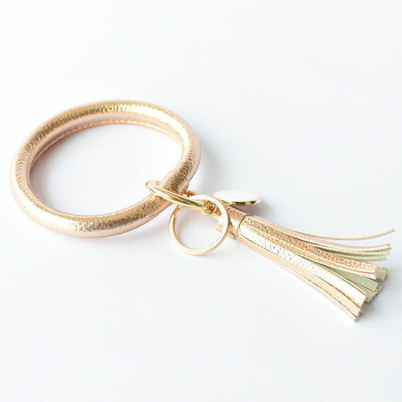 Wholesale Solid Color Leather Wristlet Keychain ACC-KC-QiuXue004