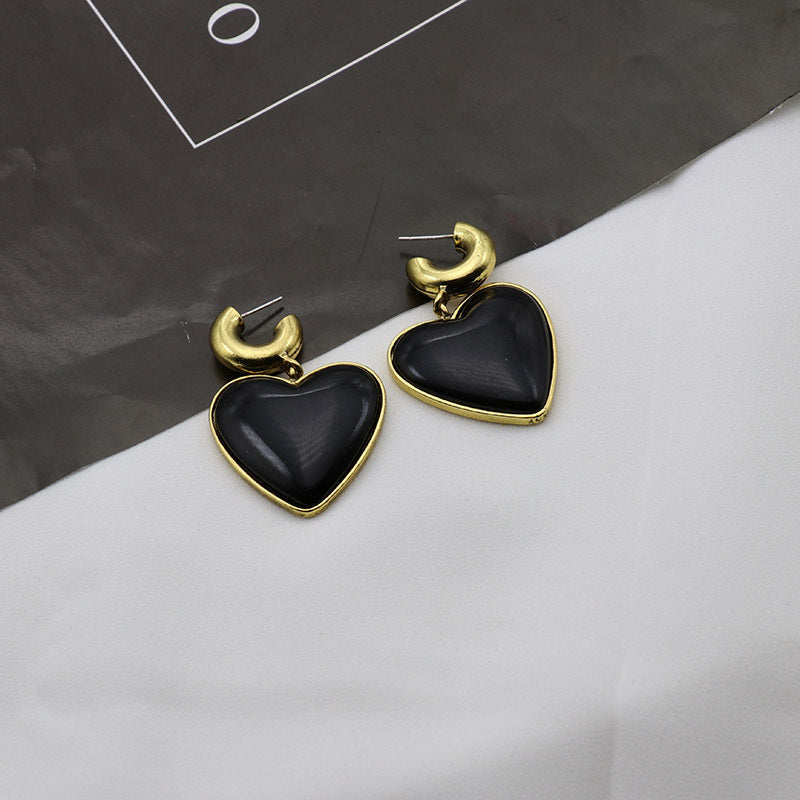 Wholesale Retro Exaggerated Red Love Earrings