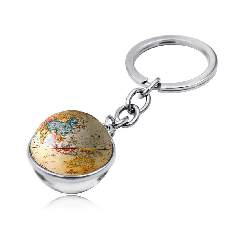Wholesale Map Globe Double-sided Glass Ball Keychain ACC-KC-JiaYun005
