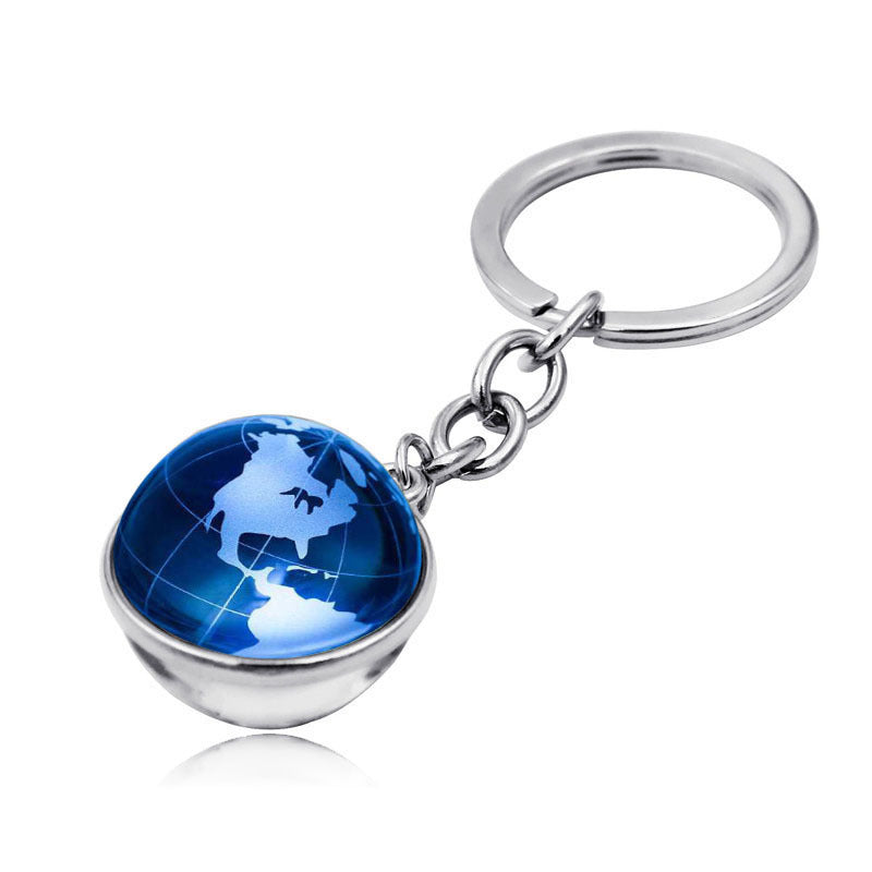 Wholesale Map Globe Double-sided Glass Ball Keychain ACC-KC-JiaYun005