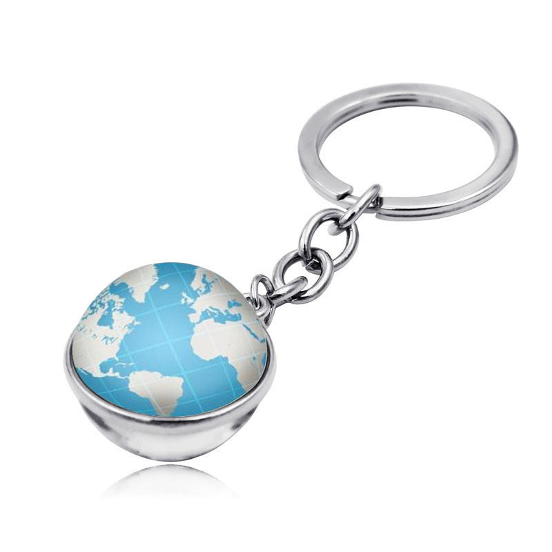 Wholesale Map Globe Double-sided Glass Ball Keychain ACC-KC-JiaYun005