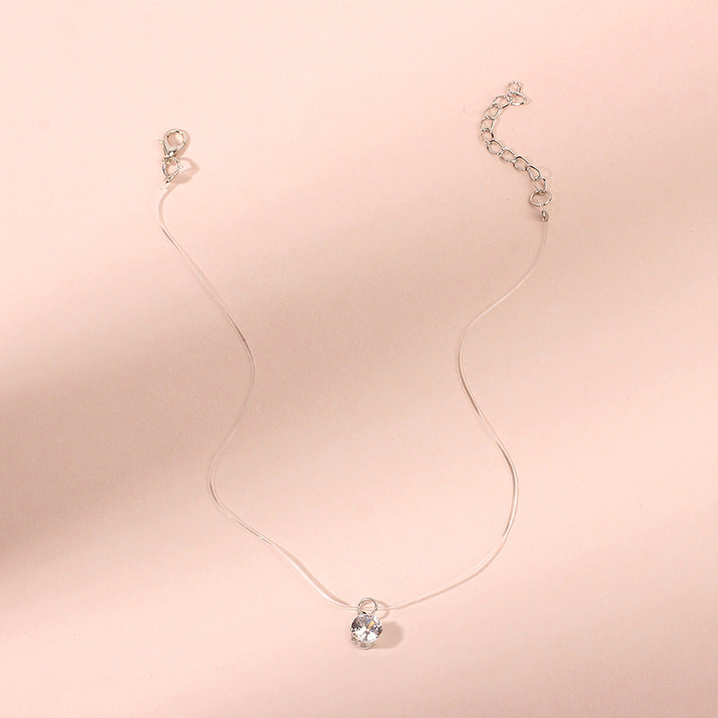 Wholesale Transparent Invisible Fishing Line Zircon Diamond Necklace ACC-NE-Yiran001
