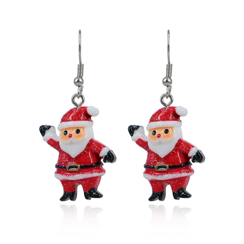 Wholesale Cute Cartoon Oil Drop Colorful Santa Claus Necklaces Earrings ACC-ES-KaiQing009