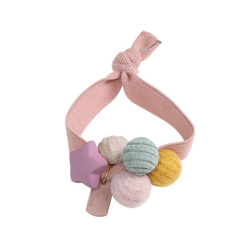 Wholesale Hair Rope Cute Five-pointed Star Colorful Ball Head Rope Hair Scrunchies ACC-HS-Qianq002