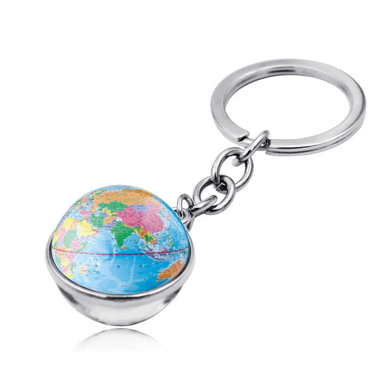 Wholesale Map Globe Double-sided Glass Ball Keychain ACC-KC-JiaYun005