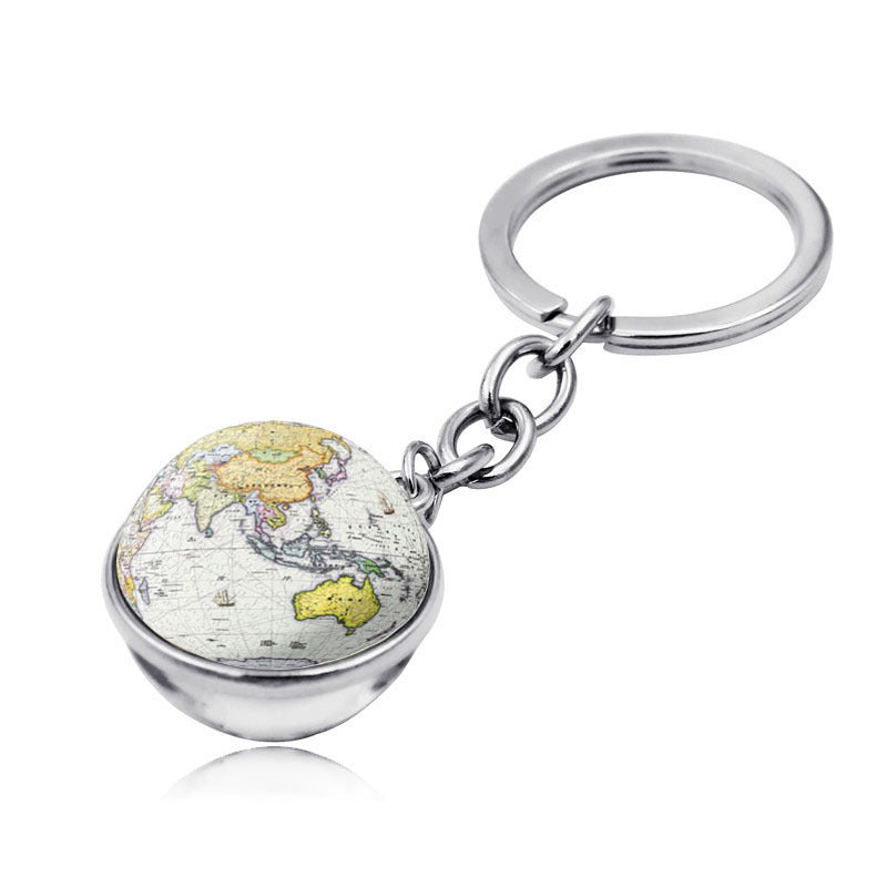 Wholesale Map Globe Double-sided Glass Ball Keychain ACC-KC-JiaYun005