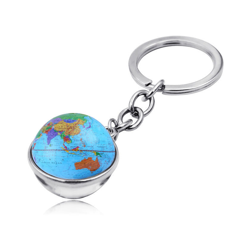 Wholesale Map Globe Double-sided Glass Ball Keychain ACC-KC-JiaYun005