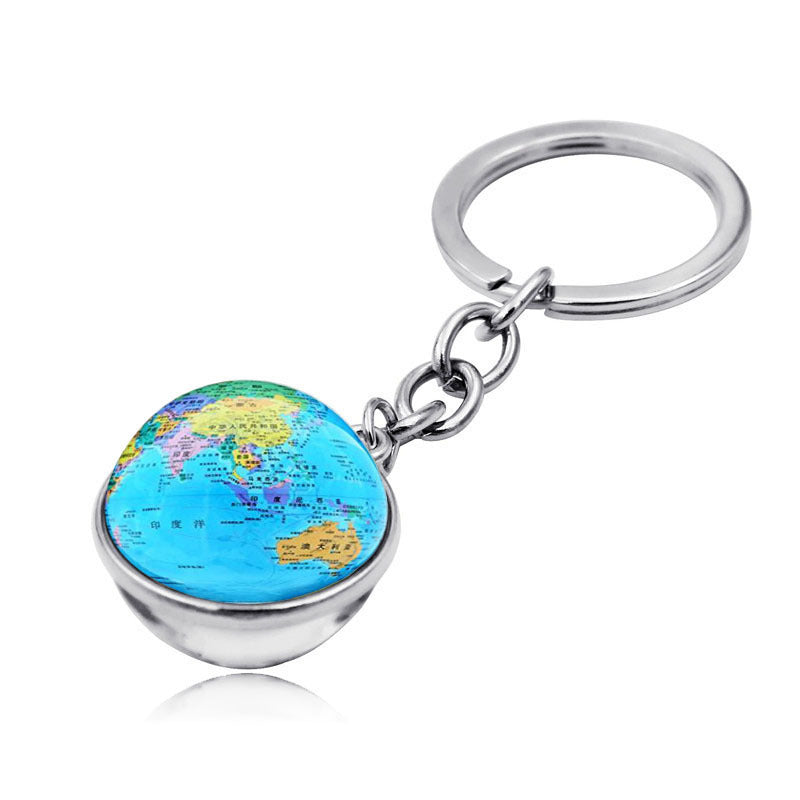 Wholesale Map Globe Double-sided Glass Ball Keychain ACC-KC-JiaYun005