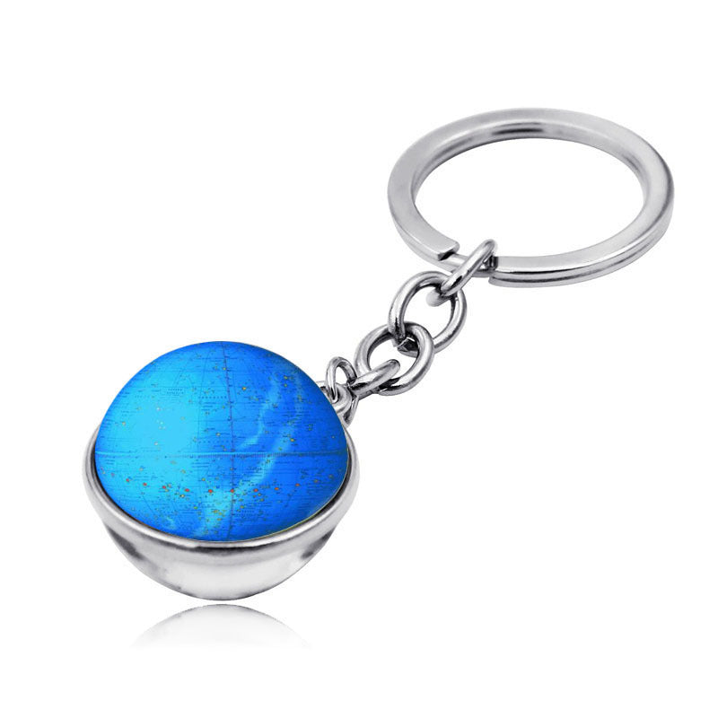 Wholesale Map Globe Double-sided Glass Ball Keychain ACC-KC-JiaYun005