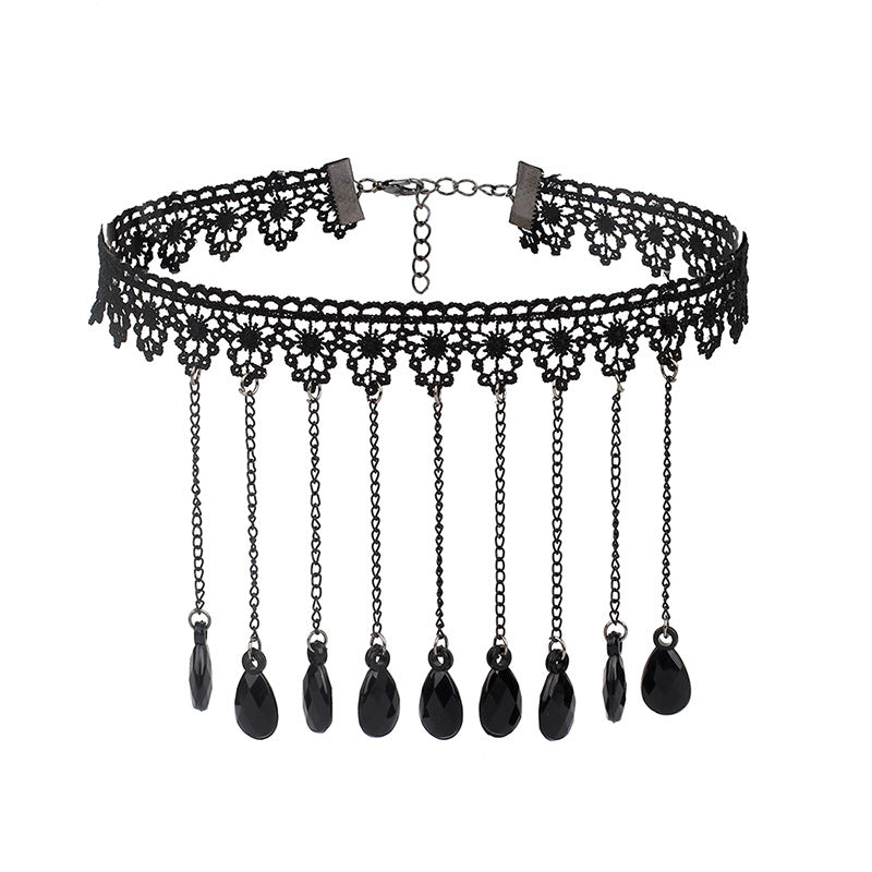 Wholesale  Multi-Layer Tassel Lace Collar Gothic Necklaces