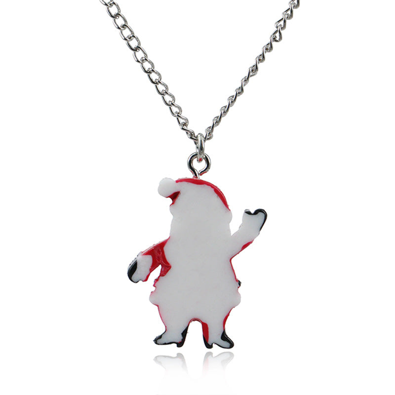 Wholesale Cute Cartoon Oil Drop Colorful Santa Claus Necklaces Earrings ACC-ES-KaiQing009