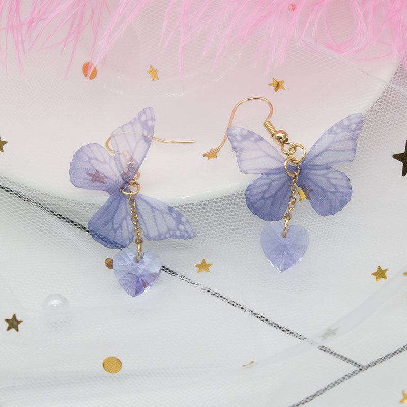Wholesale Butterfly Earrings Glass Fabric Ear Clips ACC-ES-Yunf001