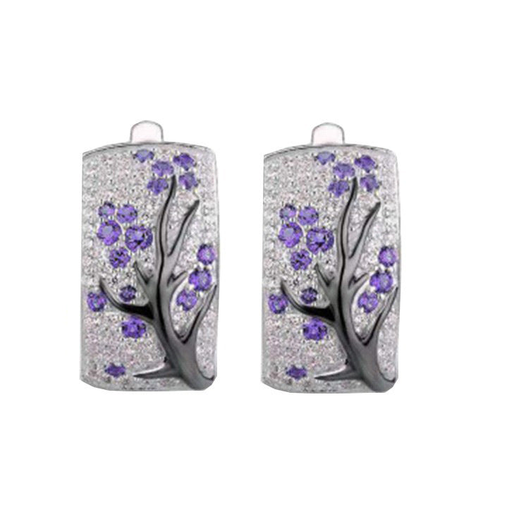 Wholesale  oil drops Diamond plum blossom earrings