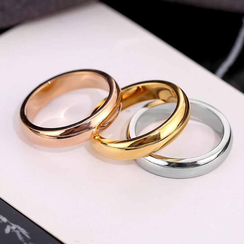 Wholesale Steel titanium plain band ring