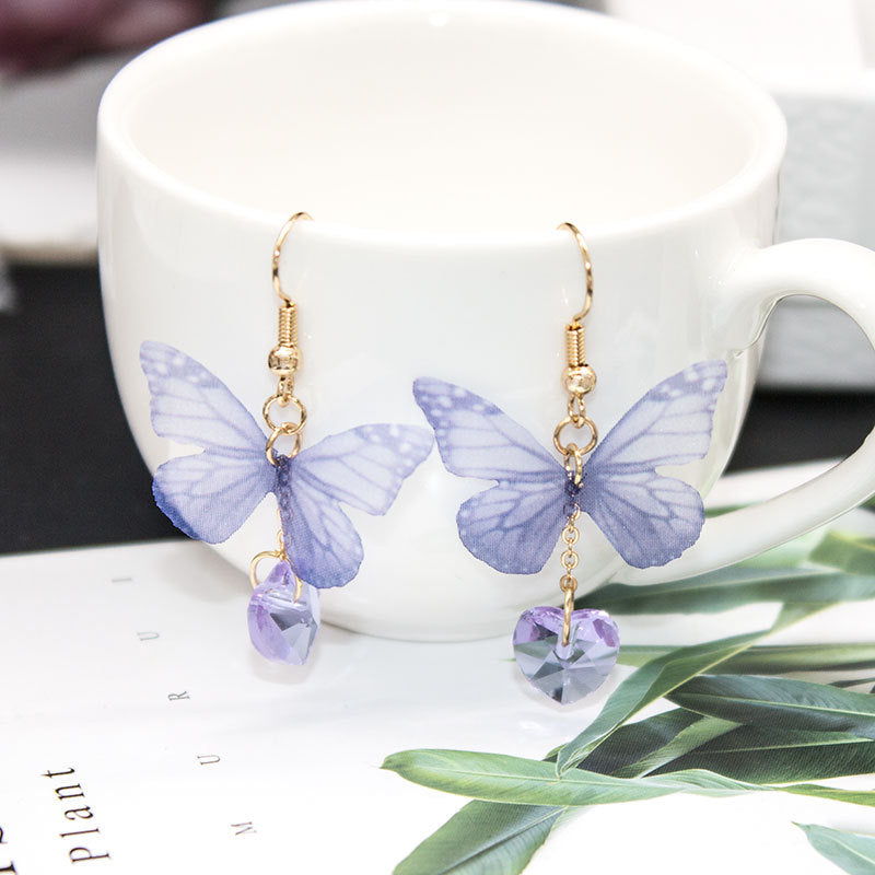Wholesale Butterfly Earrings Glass Fabric Ear Clips ACC-ES-Yunf001