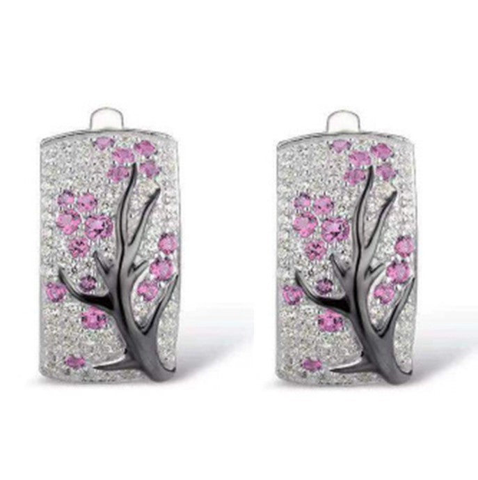 Wholesale  oil drops Diamond plum blossom earrings