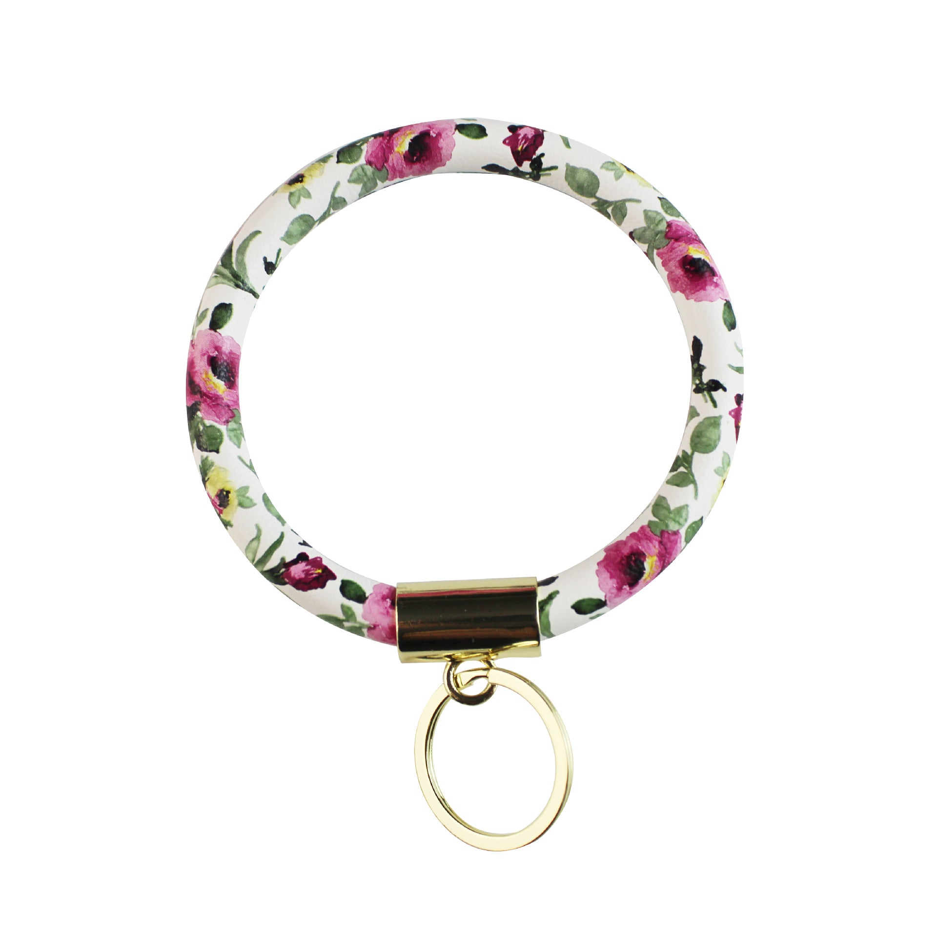 Wholesale Floral Print Leather Wristlet Keychain ACC-KC-YTian012