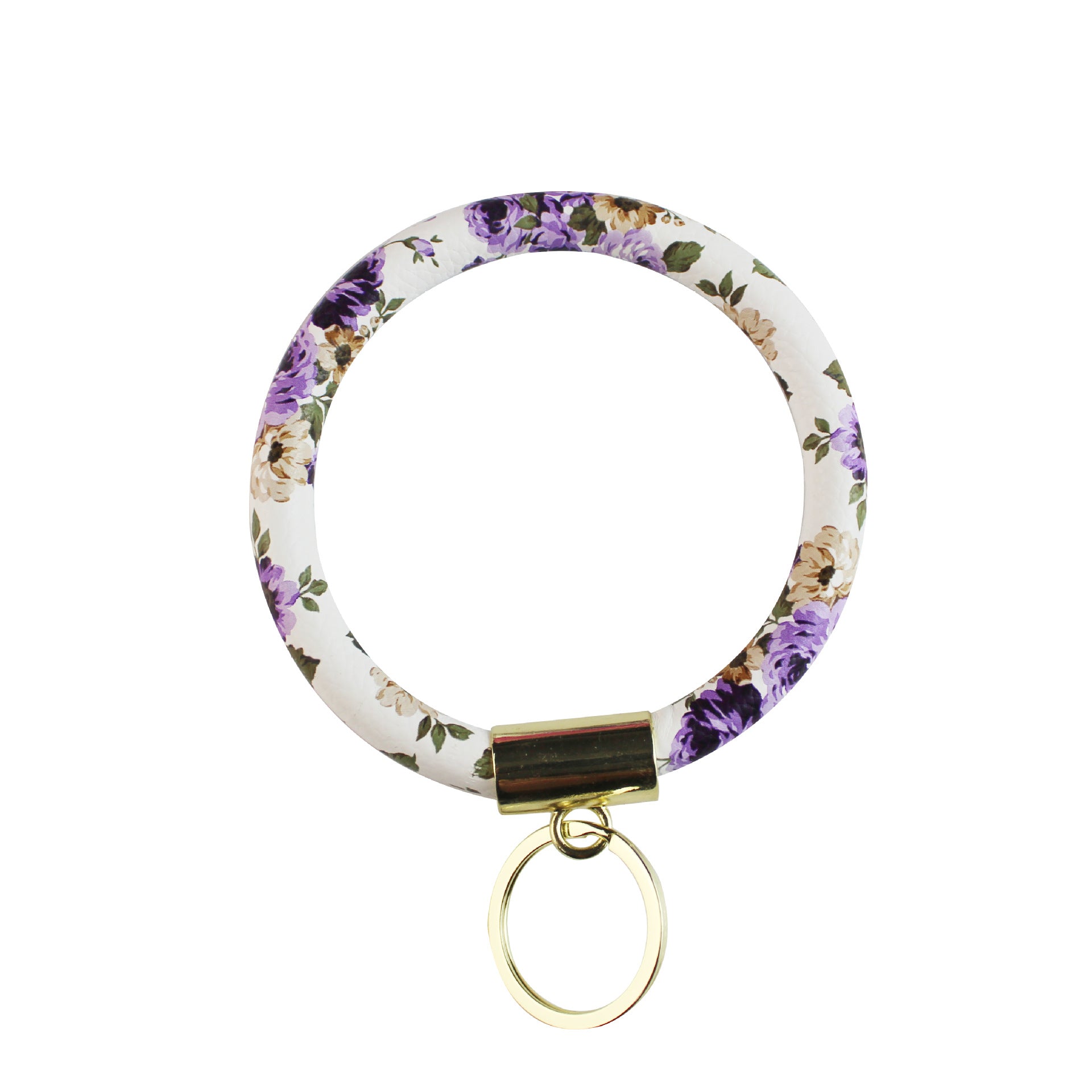 Wholesale Floral Print Leather Wristlet Keychain ACC-KC-YTian012