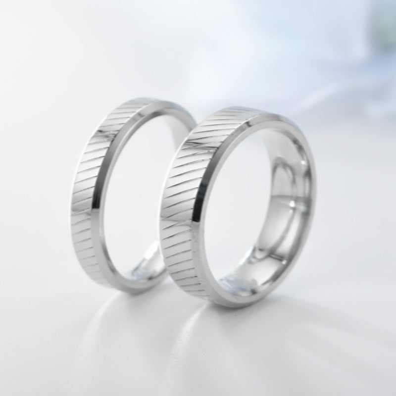 Wholesale  Wave Pattern Stainless Steel Couple Ring