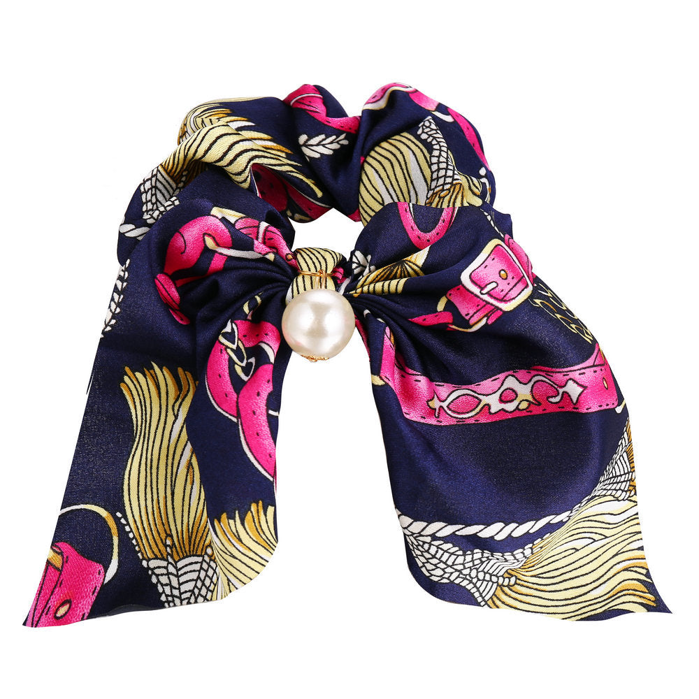 Wholesale Pearl Pendant Large Intestine Ring Hair Tie Bow Hair Rope Hair Scrunchies ACC-HS-HZS002