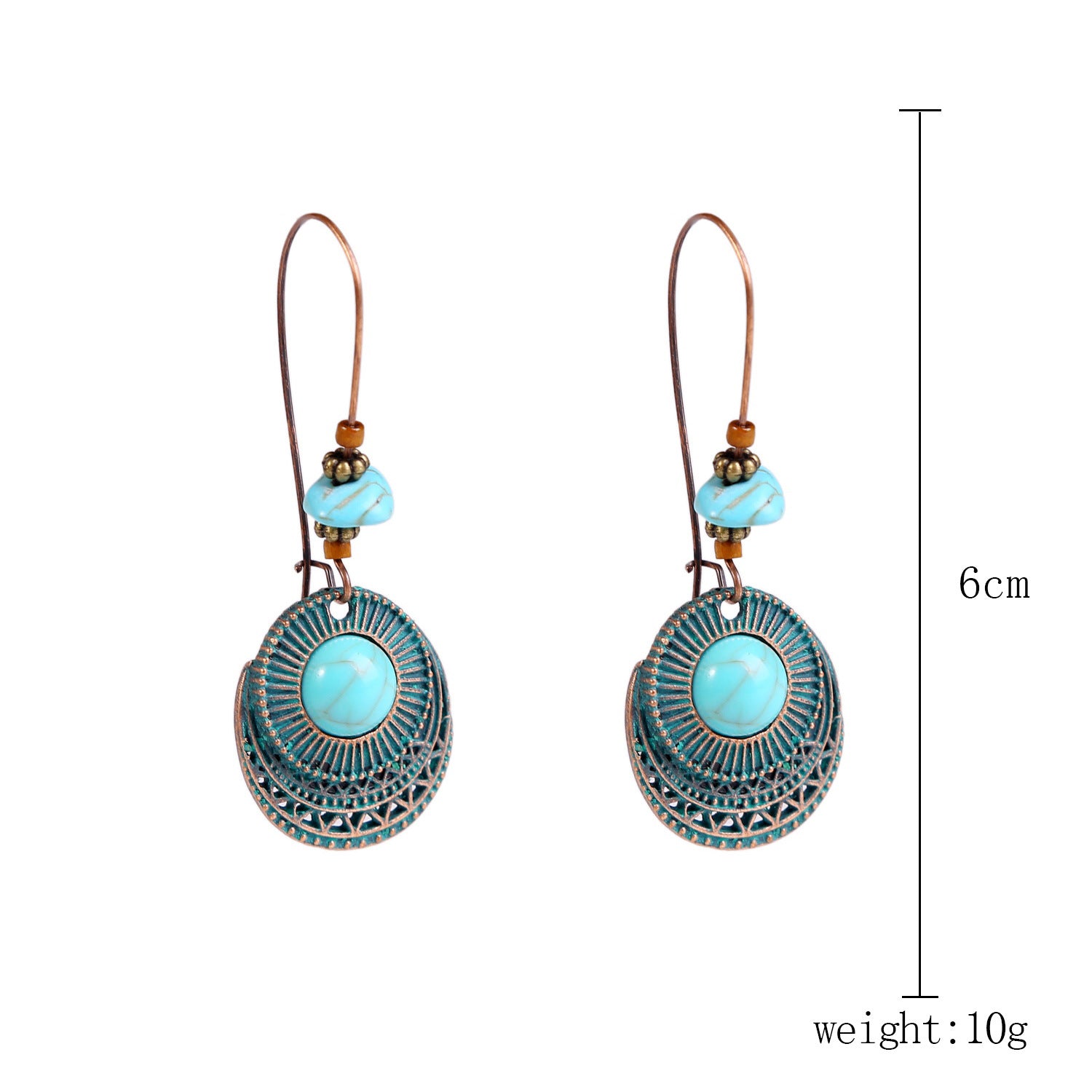 Wholesale Bohemian Vintage Ethnic Turquoise Earrings Set ACC-ES-ManYi013