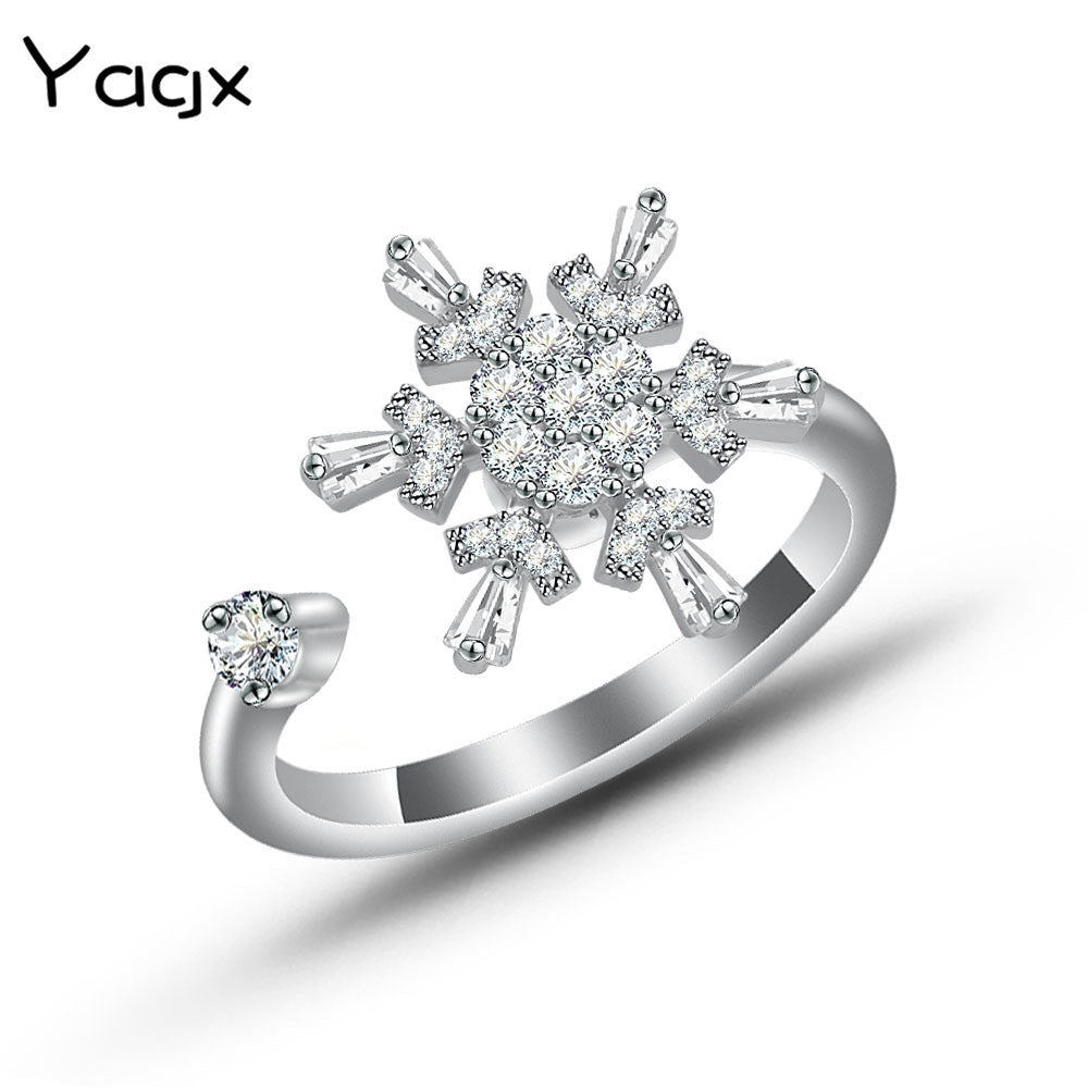 Wholesale Snowflake Zircon Open Ring ACC-RS-MiYi011