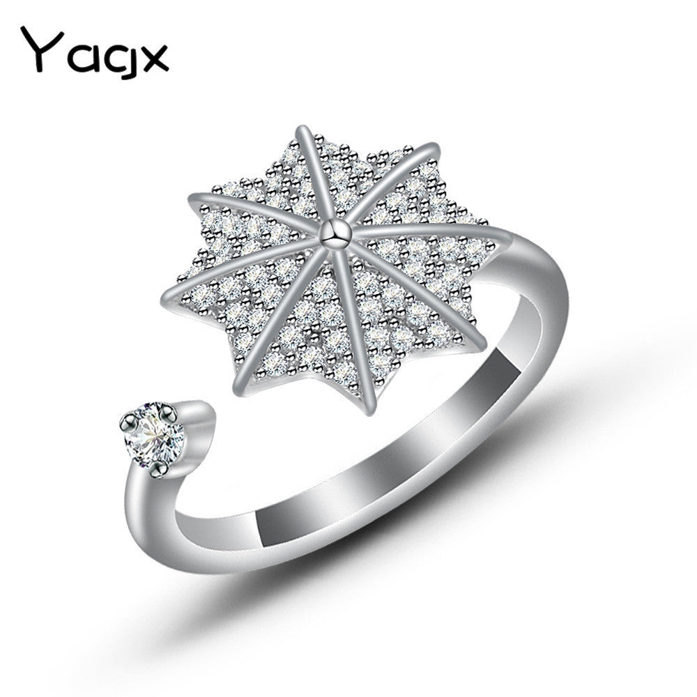 Wholesale Snowflake Zircon Open Ring ACC-RS-MiYi011