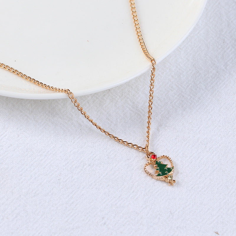 Wholesale Rhinestone Christmas Tree Heart Necklaces Earrings ACC-ES-KaiQing007