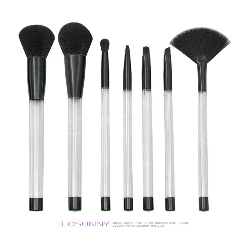 Wholesale 7 Pieces/set of Transparent Crystal Empty Tube Makeup Brush Set DIY Makeup Brushes ACC-MB-LXY003