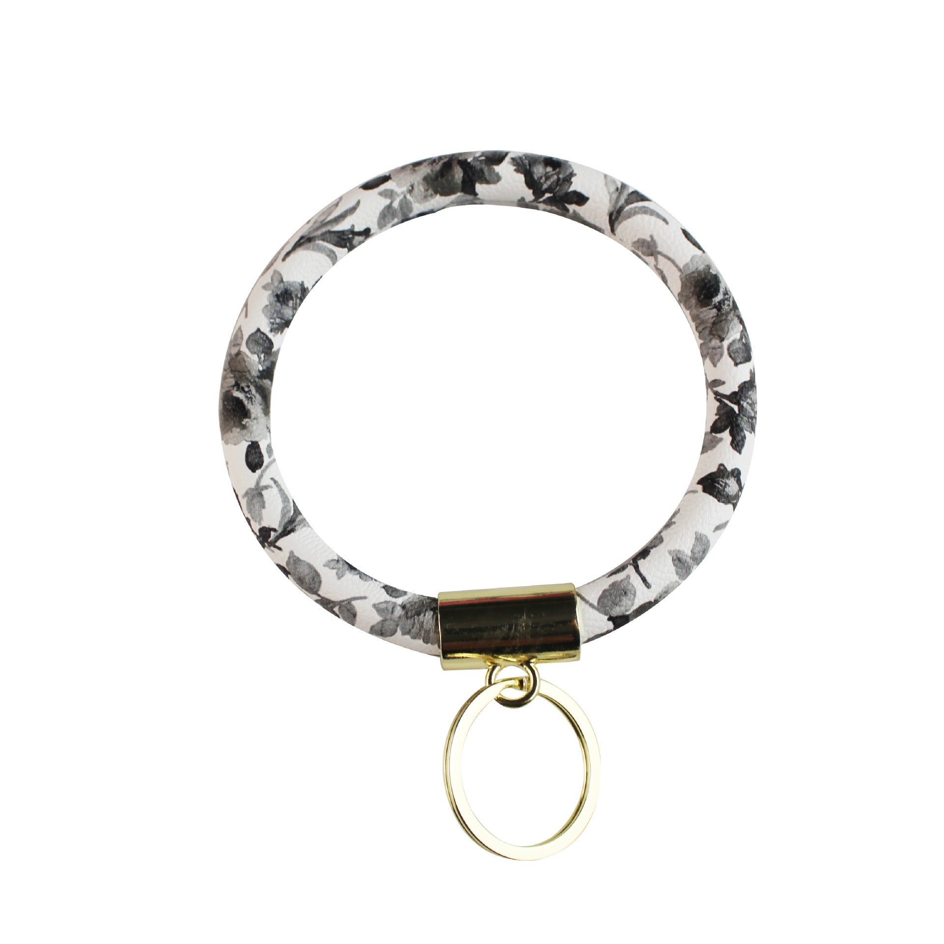 Wholesale Floral Print Leather Wristlet Keychain ACC-KC-YTian012