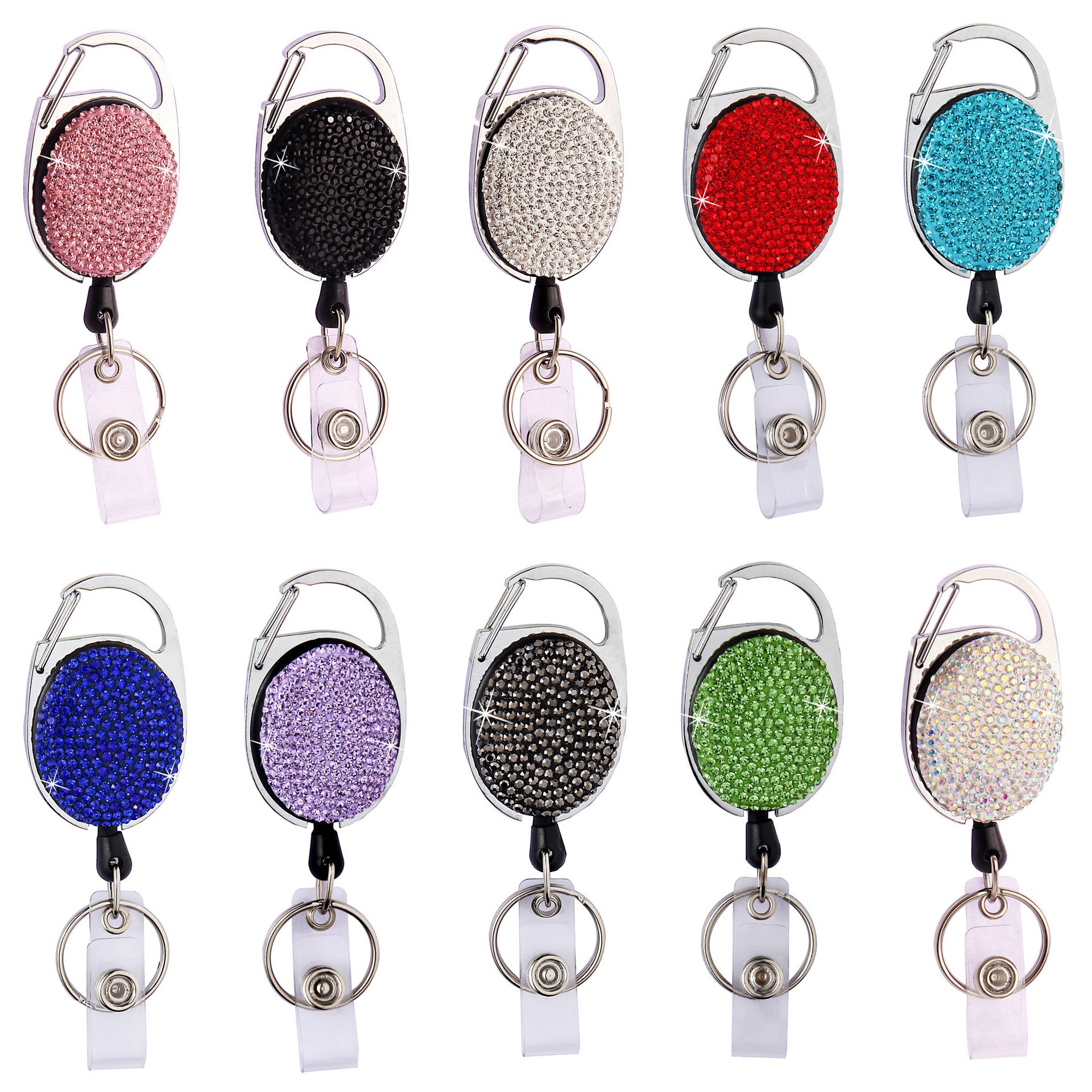 Wholesale Rhinestone Easy-pull Buckle Telescopic Keychain Badge Hanging Buckle ACC-KC-ZW006