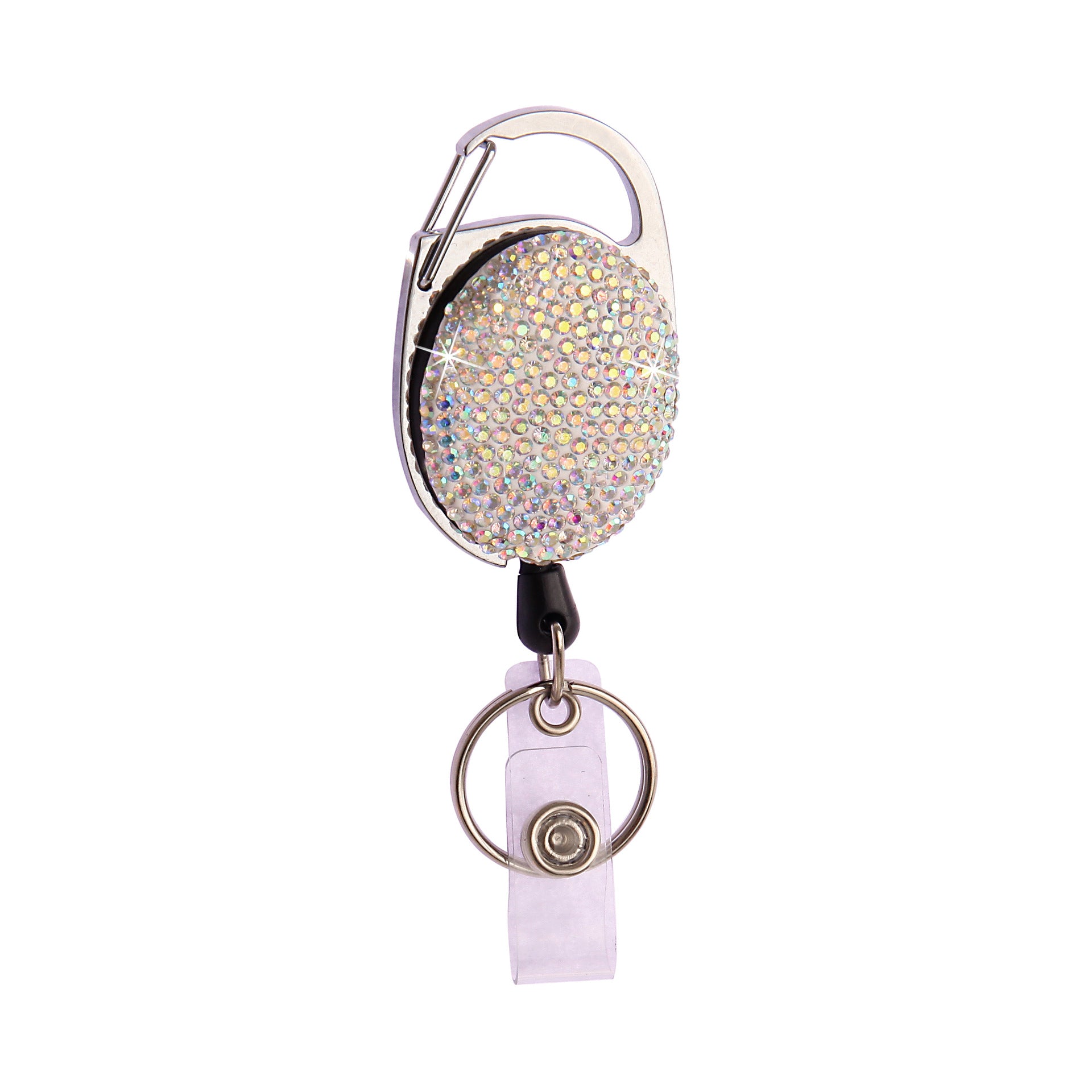Wholesale Rhinestone Easy-pull Buckle Telescopic Keychain Badge Hanging Buckle ACC-KC-ZW006
