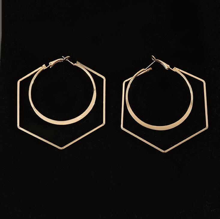 Wholesale  polygonal round geometric earrings