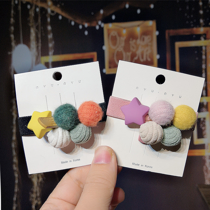 Wholesale Hair Rope Cute Five-pointed Star Colorful Ball Head Rope Hair Scrunchies ACC-HS-Qianq002
