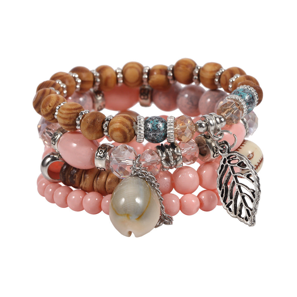 Wholesale Colorful Rhombus Beaded Leaf Bracelet Beaded Bracelets ACC-BT-XinY006