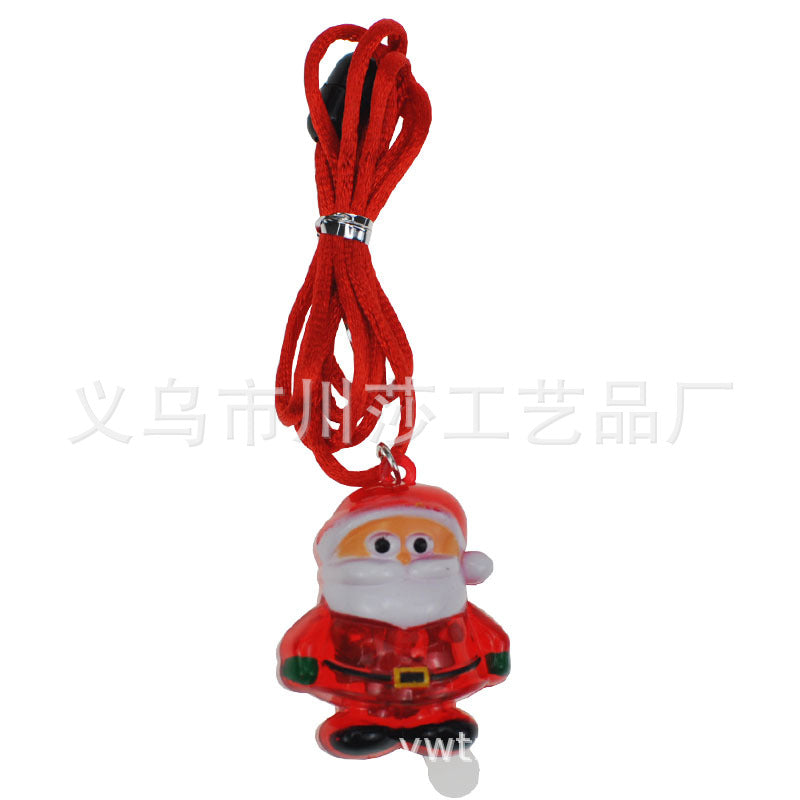 Wholesale 5pcs Christmas LED Snowman Pendant Necklace Dopamine Luminous Necklaces ACC-NE-ChuanSha001