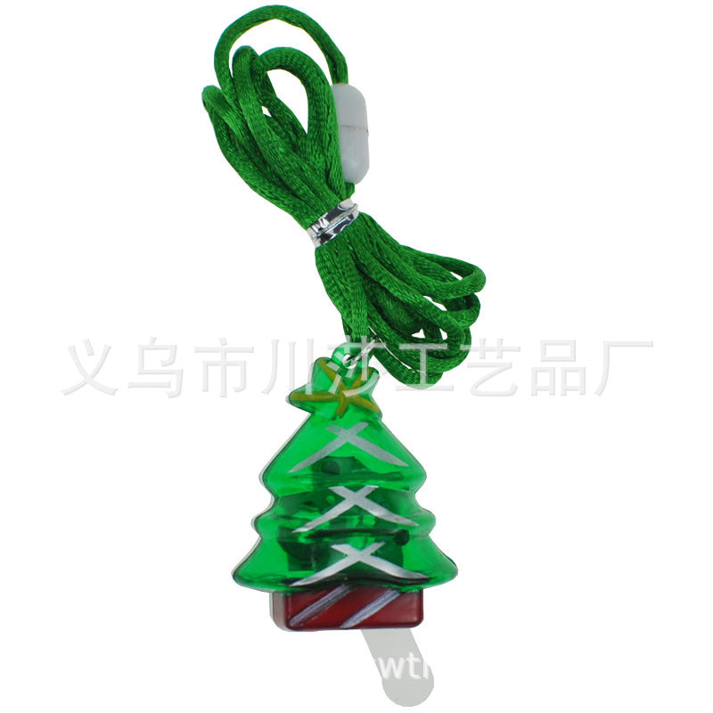 Wholesale 5pcs Christmas LED Snowman Pendant Necklace Dopamine Luminous Necklaces ACC-NE-ChuanSha001