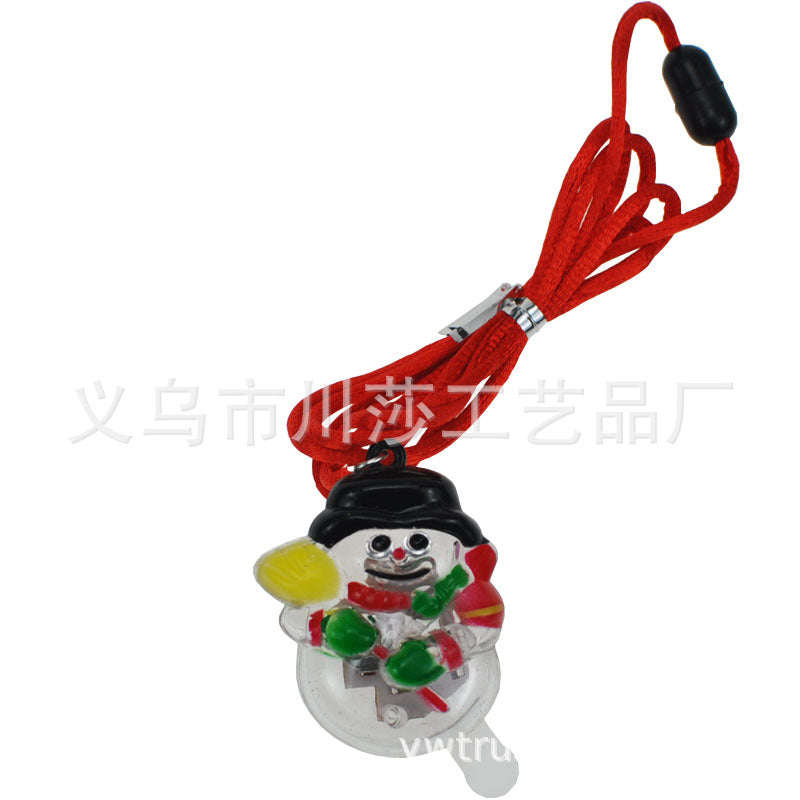 Wholesale 5pcs Christmas LED Snowman Pendant Necklace Dopamine Luminous Necklaces ACC-NE-ChuanSha001