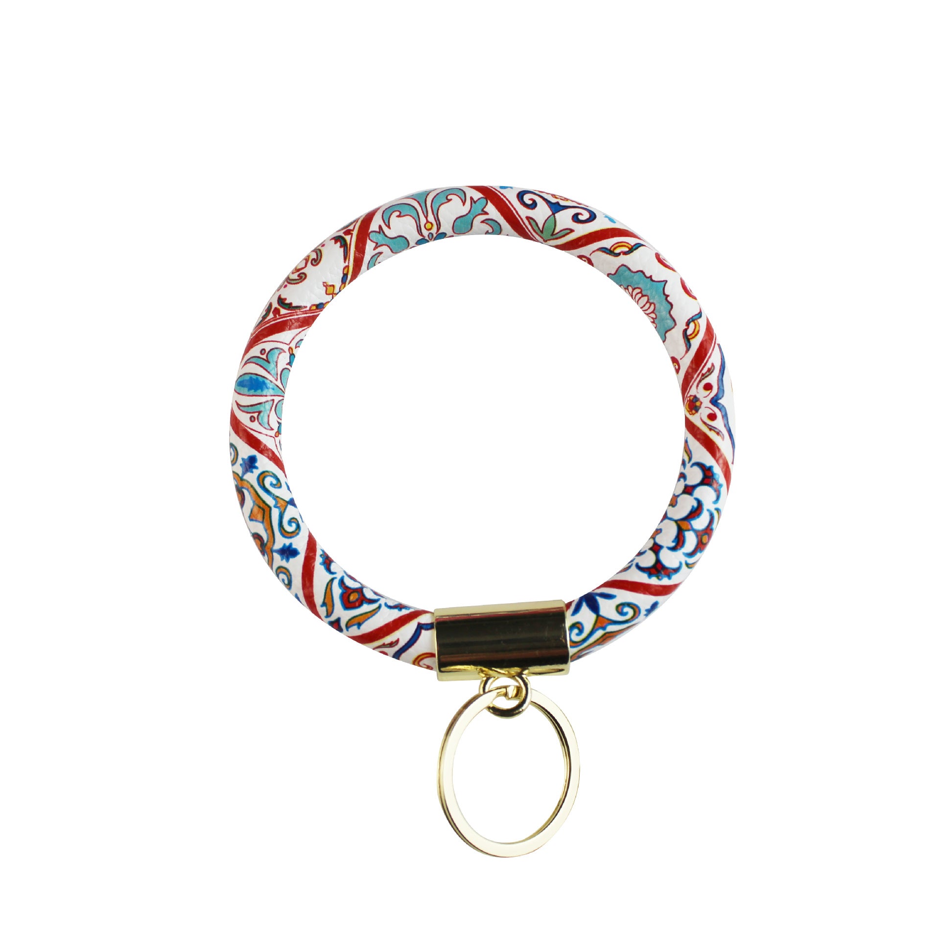 Wholesale Floral Print Leather Wristlet Keychain ACC-KC-YTian012