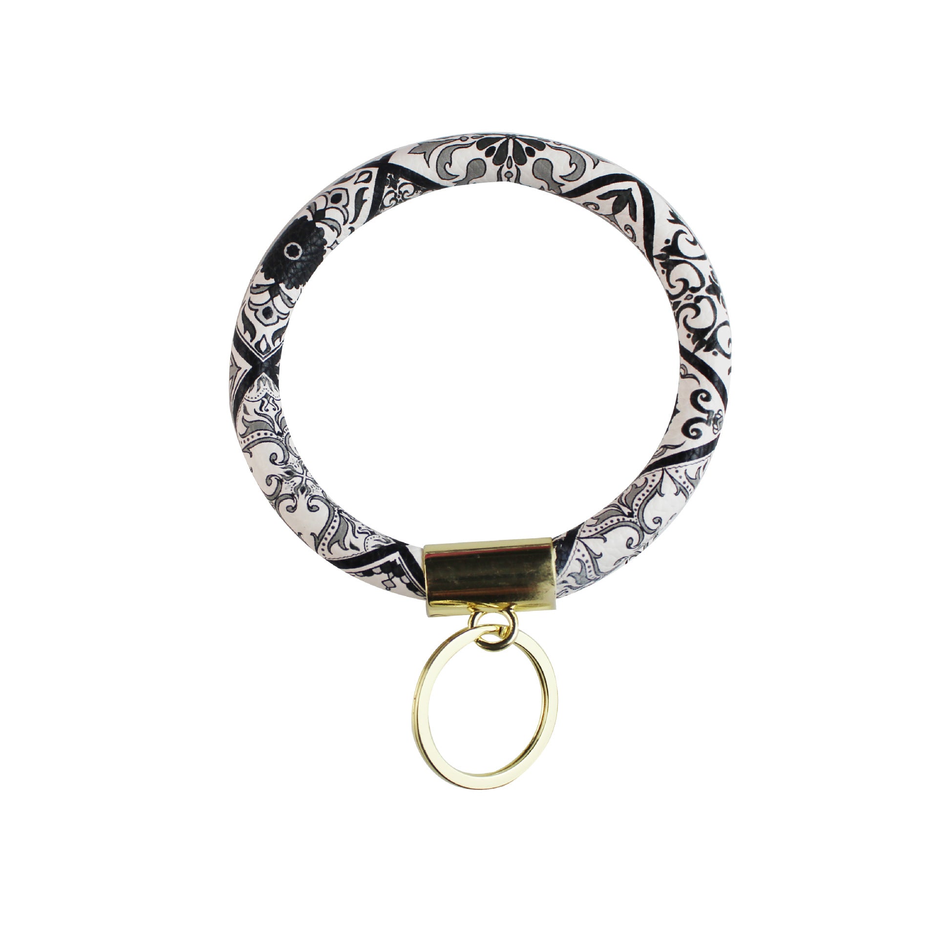 Wholesale Floral Print Leather Wristlet Keychain ACC-KC-YTian012