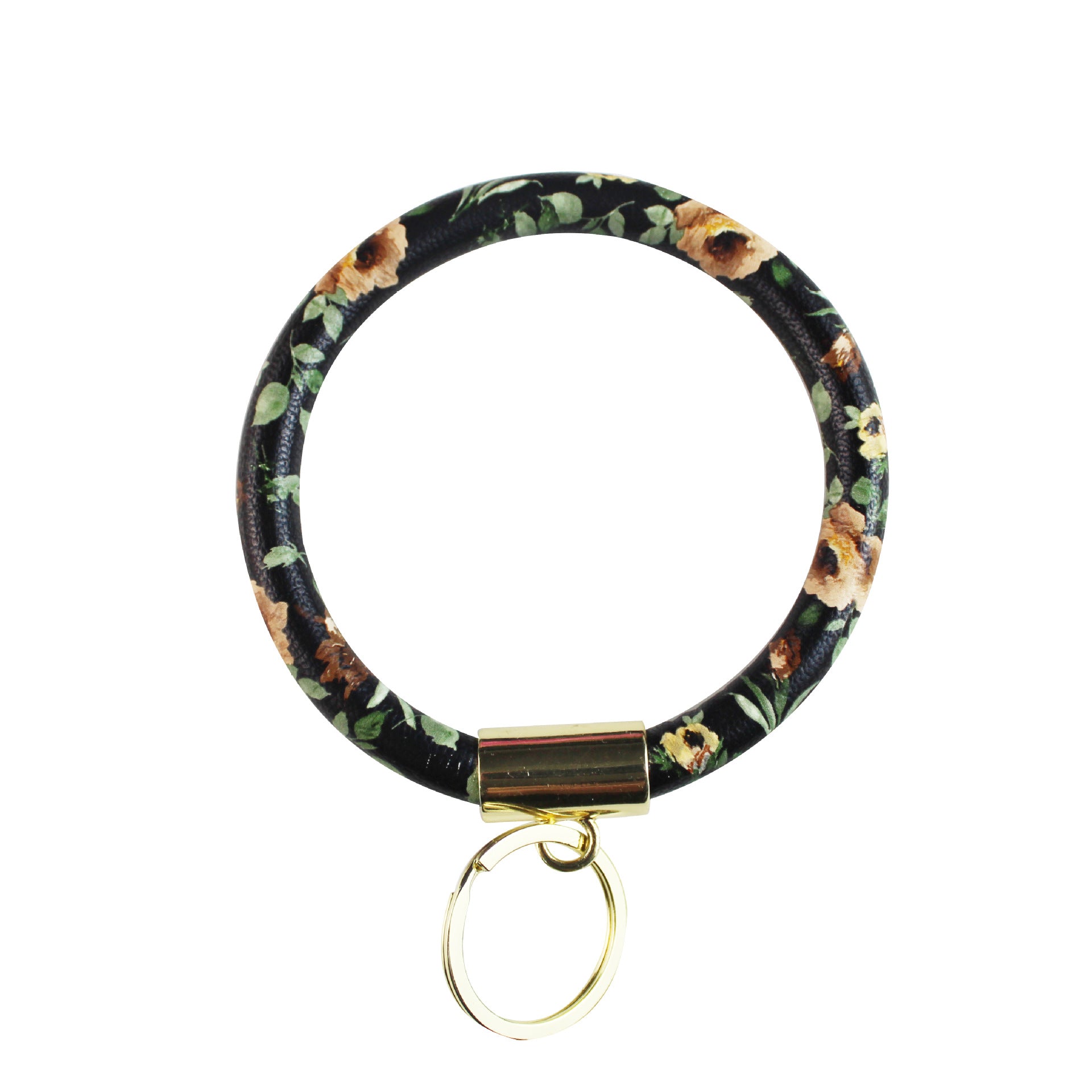 Wholesale Floral Print Leather Wristlet Keychain ACC-KC-YTian012