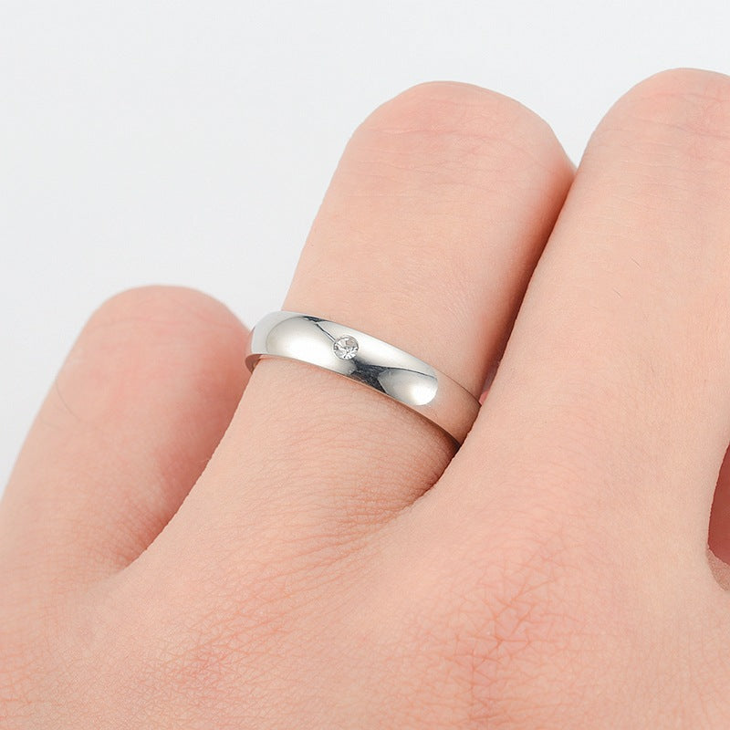 Wholesale  non-fading stainless steel diamond ring