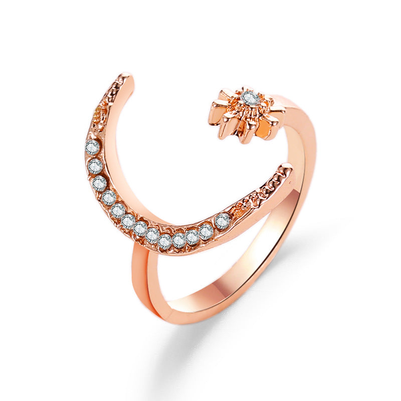 Wholesale Ethnic Star Moon Crescent Open Ring Trendy Women S Fashion Jewelry Accessory Boutique Resale Gift